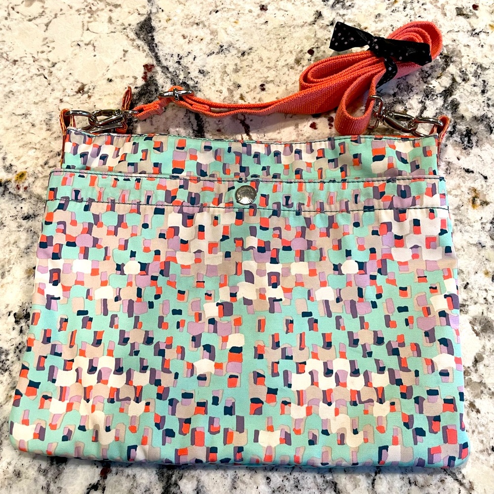 Fossil Crossbody Bag Purse Nylon Geometric Pattern